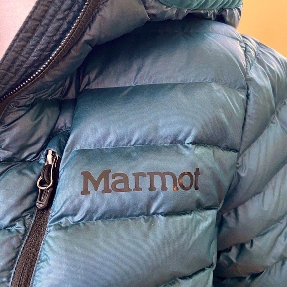 Marmot Women's Echo Featherless Long Teal Puffer Jacket Smalll - Picture 5 of 11